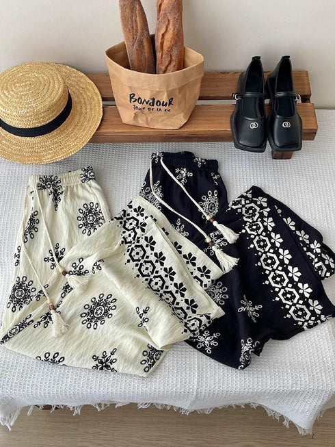 Summer Printed Wide Leg Loose Palazzo Pant